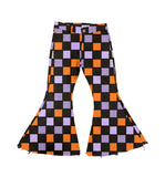 P0471 Plaid Purple Girl's Pants Jeans