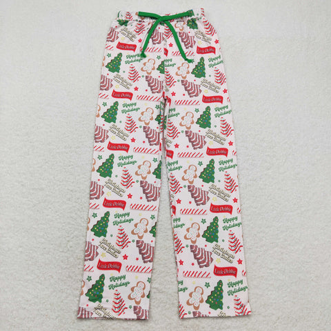 P0490 Christmas Happy Holidays Green Men Adult's Pants