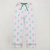 P0491 Christmas Trees Green Pink Women Adult's Pants