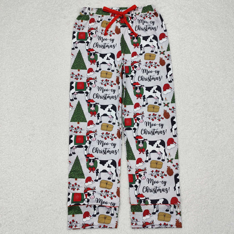 P0492 Merry Christmas Cow Women Adult's Pants