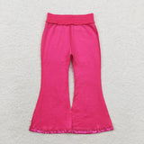 P0499 Fashion Sequins Pink Girls Flared Pants