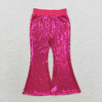 P0499 Fashion Sequins Pink Girls Flared Pants