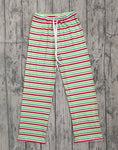 P0502 Merry Christmas Red Stripe Women Adult's Pants