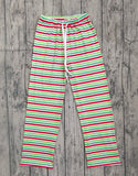 P0502 Merry Christmas Red Stripe Women Adult's Pants