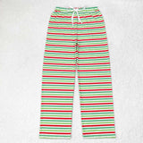 P0502 Merry Christmas Red Stripe Women Adult's Pants