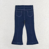 P0508 Blue Classic Flared Girl's Pants Jeans