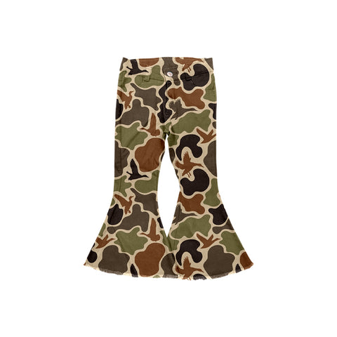 Preorder P0529 Mallard Camouflage Flared Girl's Pants Jeans