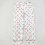 P0545 Christmas Tie Bow Green Women Adult's Pants