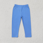 P0561 Blue Cotton Leggings Girl's Flare Pants