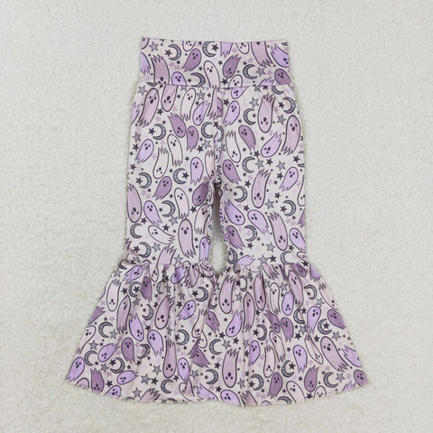 P0562 Halloween Ghost Purple Girl's Flare Pants