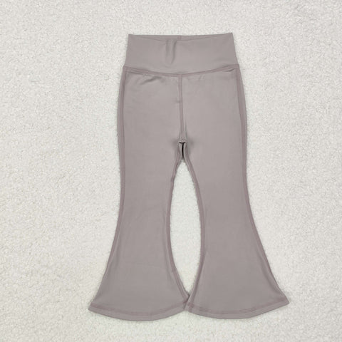 P0572 Solid Grey Color Sports Yoga Girls Flare Pants