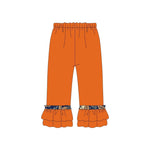 P0580 Autumn Flowers Orange Girl's Flare Pants