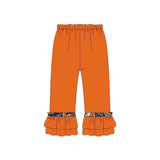 P0580 Autumn Flowers Orange Girl's Flare Pants