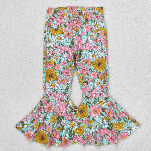 P0633 Flower Rose Girl's Pants Jeans