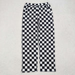 P0647 Black Plaid Women Adult's Pants