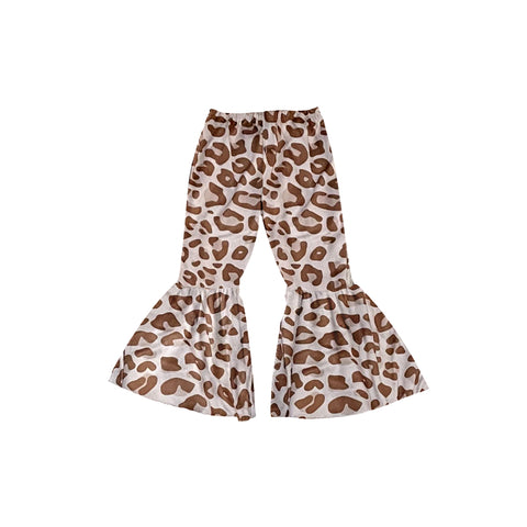 Preorder 10.06 P0665 Brown Leopard Girl's Flare Pants