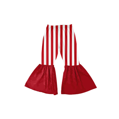 Preorder 10.06 P0666 Christmas Red Stripe Girl's Flare Pants