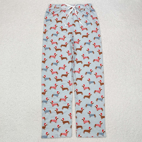 P0686 Christmas Weenie Dog Men Adult's Pants