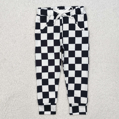 P0699 Black Plaid Kids's Jogger Pants