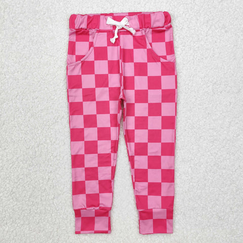 P0700 Pink Plaid Kids's Jogger Pants