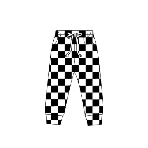 Preorder 11.04 P0702 Black Plaid Women Adult's Jogger Pants