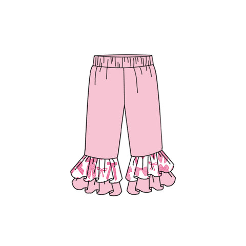 Preorder 12.08 P0723 Bows Pink Ruffles Girl's Pants