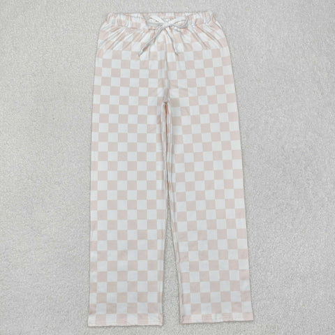 P0730 Khaki Plaid Women Adult's Pants