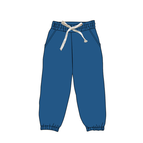 Preorder 01.26 P0742 Blue Solid Color Adult's Jogger Pants