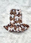 Preorder 03.02 P0750 Bows Leopard Brown Girl's Flare Pants