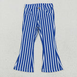 P0761 Blue Stripe Girl's Denim Pants Jeans