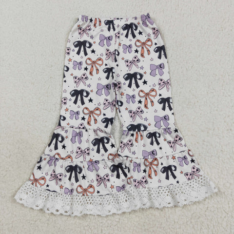P0783 Halloween Bows Moon Girl's Flare Pants