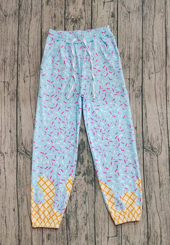 Preorder Samples P0808 Ice Cream Drip Sprinkles Blue Adult's Jogger Pants