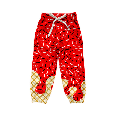 Preorder 09.04 P0809 Ice Cream Drip Sprinkles Red Adult's Jogger Pants