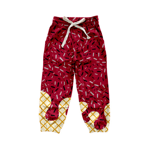Preorder 09.04 P0810 Ice Cream Drip Sprinkles Maroon Adult's Jogger Pants