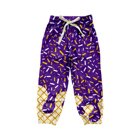 Preorder 09.04 P0813 Ice Cream Drip Sprinkles Purple Adult's Jogger Pants