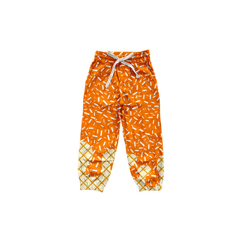 Preorder MOQ 5 pcs P0817 Ice Cream Drip Sprinkles Orange Kids Jogger Pants