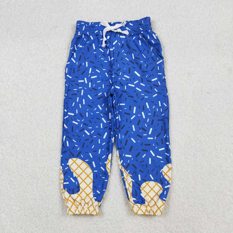 P0818 Ice Cream Drip Sprinkles Blue Yoga Kids Jogger Pants