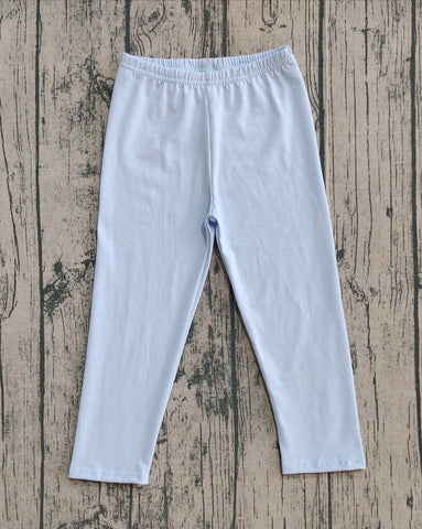 Preorder Samples P0820 Solid Color Sky Blue Girl's Leggings Pants