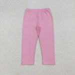 P0821 Solid Color Pink Girl's Leggings Pants