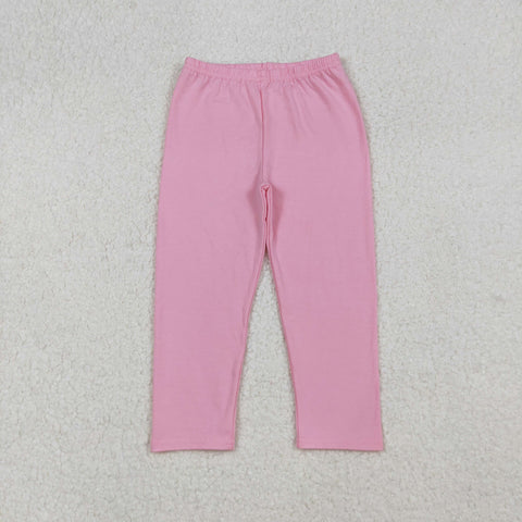 P0821 Solid Color Pink Girl's Leggings Pants