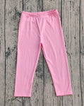 Preorder Samples P0821 Solid Color Pink Girl's Leggings Pants