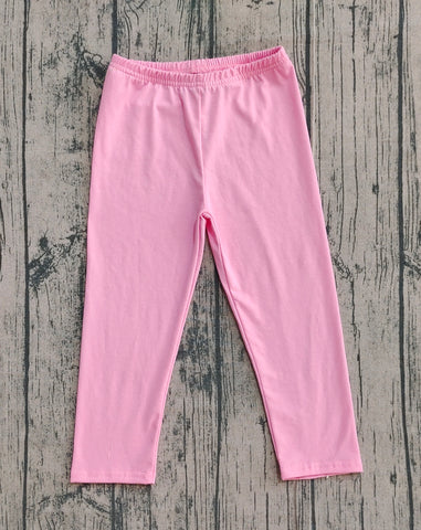 Preorder Samples P0821 Solid Color Pink Girl's Leggings Pants