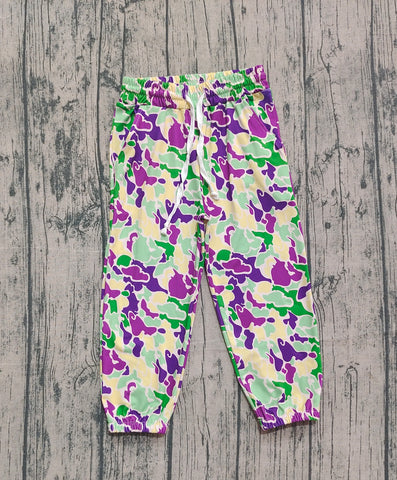 Preorder Samples P0838 Mardi Gras Camo Kids Jogger Pants