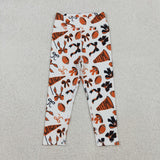 GLP2760 Go Team Go Fight Win Football Bows Yoga Girls Set