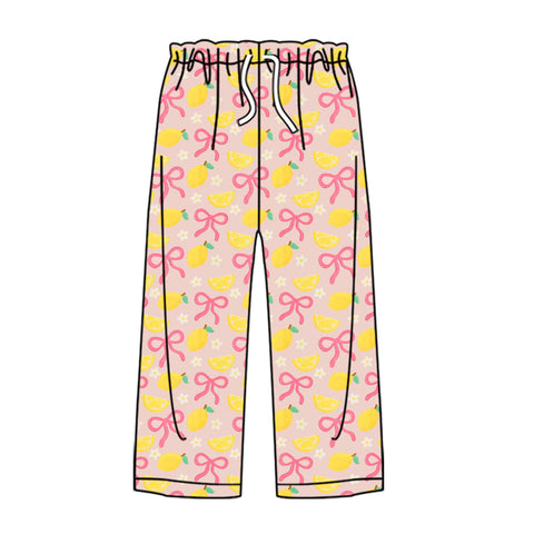 Preorder 10.06 MOQ 5 pcs P0861 Lemon Bows Flower Women Adult's Pants
