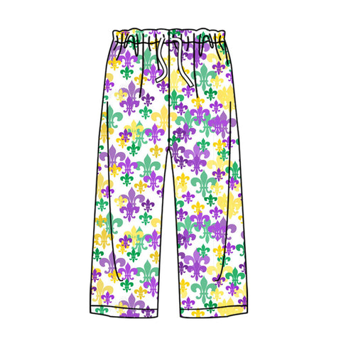 Preorder 10.08 MOQ 5 pcs P0863 Mardi Gras Purple Women Adult's Pants