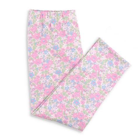 Preorder 10.08 MOQ 5 pcs P0871 Flower Floral Pink Girls Leggings Pants