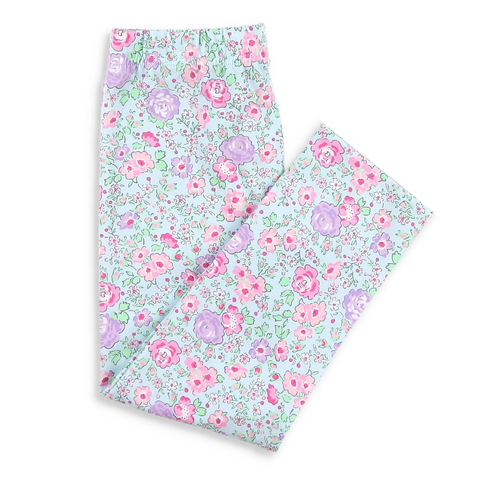 Preorder 10.08 MOQ 5 pcs P0872 Flower Floral Blue Girls Leggings Pants
