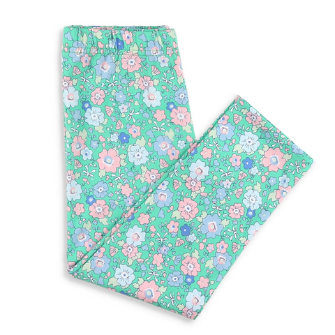 Preorder 10.08 MOQ 5 pcs P0874 Flower Floral Green Girls Leggings Pants
