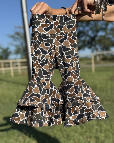 Preorder 10.17 MOQ 5 pcs P0887 Hunting Camo Yoga Girls Big Fared Pants